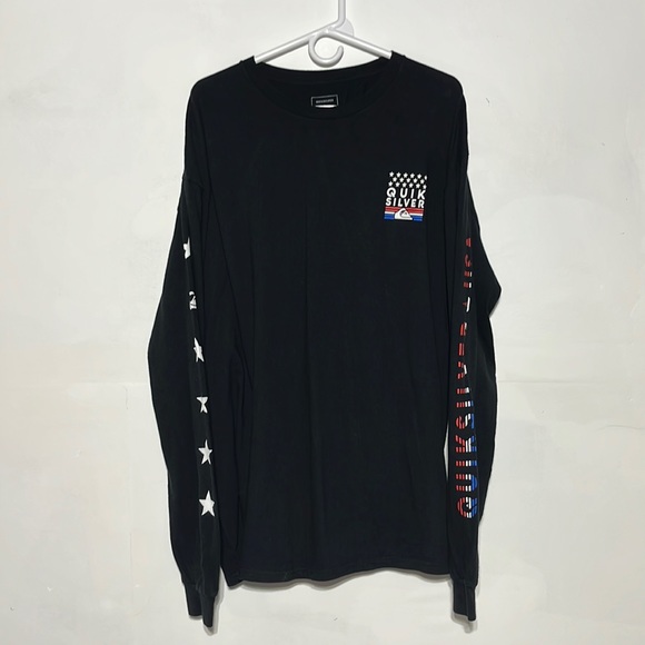Quiksilver Other - Quicksilver Men’s Black Red White Blue Stars Long Sleeve Shirt Size XXL